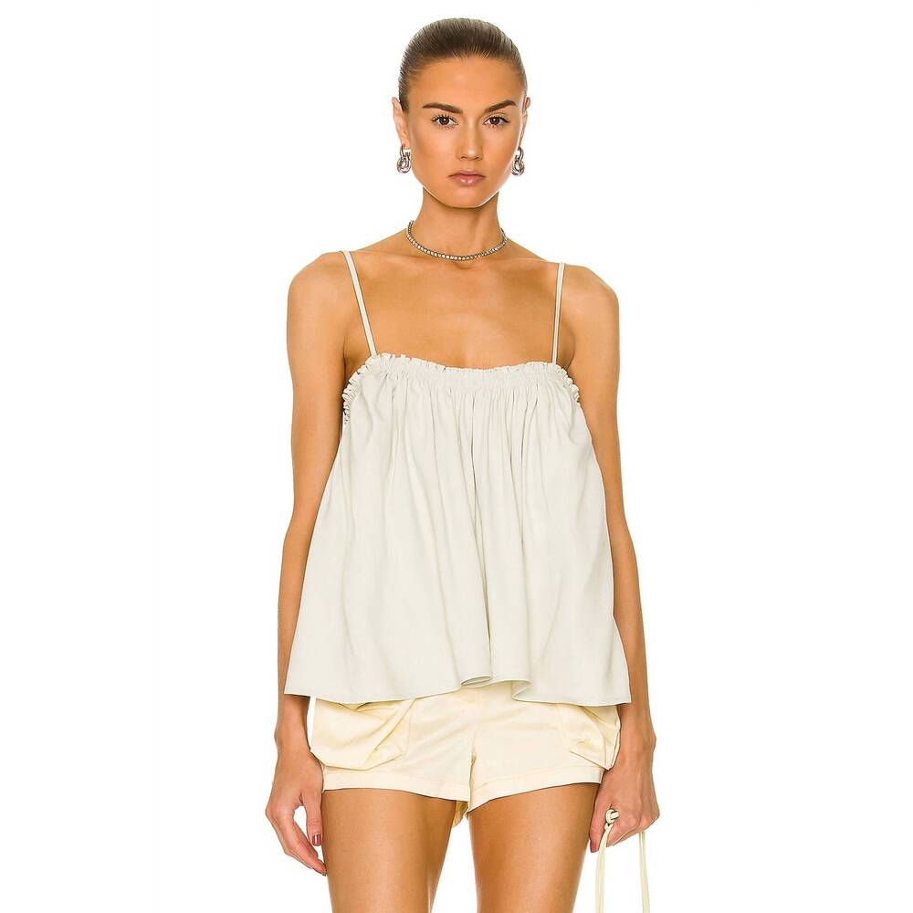 NEW AERON cathleen linen blend oversized strappy tank top in pistachio